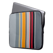 Rot-Gelb-Blau-Silbergrau Streifen Muster Laptopschutzhülle (Vorderseite Links)