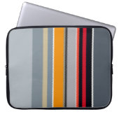 Rot-Gelb-Blau-Silbergrau Streifen Muster Laptopschutzhülle (Vorderseite)