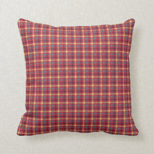 Rot Gelb Blau Tartan Karo Klassisch Traditionell Kissen
