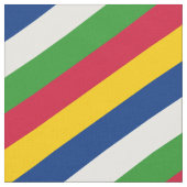 Rot, gelb, blau, weiß und grün gestreiftes Muster Stoff (Nahaufnahme)