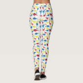 Rot-gelb-blaues Muster Dinosaurier Leggings (Rückseite)