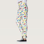 Rot-gelb-blaues Muster Dinosaurier Leggings (Links)
