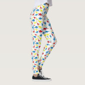 Rot-gelb-blaues Muster Dinosaurier Leggings (Rechts)