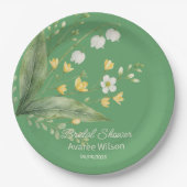 Rot-Gelb-Blume-Dusche Pappteller (Vorderseite)