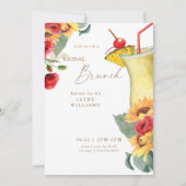 Rot-Gelb-Blumenbrunch farbig Einladung (Vorderseite)