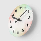 Rot-Gelb-Blüte-Gefärbte Krawatte Runde Wanduhr (Winkel)