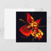 Rot-Gelb-Blüte Modernes abstraktes Kunstmuster #10 (Vorne/Hinten)