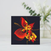 Rot-Gelb-Blüte Modernes abstraktes Kunstmuster #10 (Stehend Vorderseite)