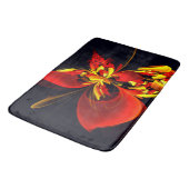 Rot-Gelb-Blüte Modernes abstraktes Kunstmuster #10 Badematte (Schrägansicht)