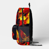 Rot-Gelb-Blüte Modernes abstraktes Kunstmuster #10 Bedruckter Rucksack (Rechts)