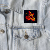 Rot-Gelb-Blüte Modernes abstraktes Kunstmuster #10 Button (Beispiel)