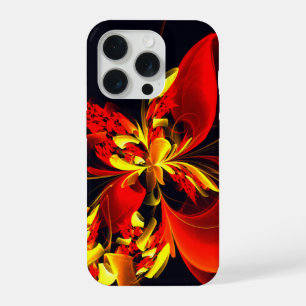 Rot-Gelb-Blüte Modernes abstraktes Kunstmuster #10 iPhone 15 Pro Hülle