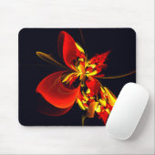 Rot-Gelb-Blüte Modernes abstraktes Kunstmuster #10 Mousepad (Mit Mouse)