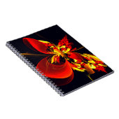 Rot-Gelb-Blüte Modernes abstraktes Kunstmuster #10 Notizblock (Rechte Seite)