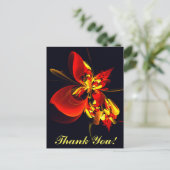 Rot-Gelb-Blüte Modernes abstraktes Kunstmuster #10 Postkarte (Stehend Vorderseite)