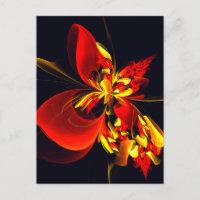 Rot-Gelb-Blüte Modernes abstraktes Kunstmuster #10