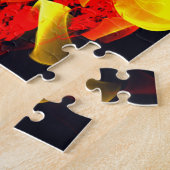 Rot-Gelb-Blüte Modernes abstraktes Kunstmuster #10 Puzzle (Seite)