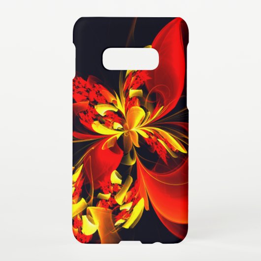 Rot-Gelb-Blüte Modernes abstraktes Kunstmuster #10 Samsung Galaxy Hülle (Rückseite)