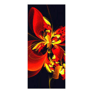 Rot-Gelb-Blüte Modernes abstraktes Kunstmuster #10 Werbekarte