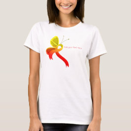 Rot-Gelb-Butterfly-T - Shirt