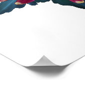 Rot-Gelb-Chrysanthemum-Weiß-Poster Poster (Ecke)