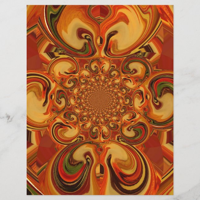 Rot-Gelb Cool Retro Vintage Blume Design (Vorderseite)