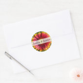 Rot-Gelb-Decken-Blume Blumenkleber Runder Aufkleber (Umschlag)