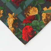 Rot-Gelb-Elegant-Rose Fleecedecke (Ecke)