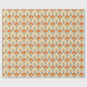 Rot / Gelb / ElfenbeinJugendstil Blume Geschenkpapier (Flach)