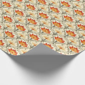 Rot / Gelb / ElfenbeinJugendstil Blume Geschenkpapier (Ecke)