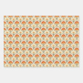 Rot / Gelb / ElfenbeinJugendstil Blume Geschenkpapier Set (Vorderseite)