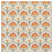 Rot / Gelb / ElfenbeinJugendstil Blume Stoff (Muster)