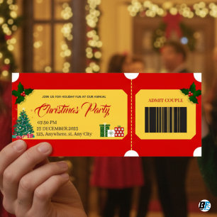 Rot & Gelb Fester Eintritt zur Weihnachtsfeier P-T