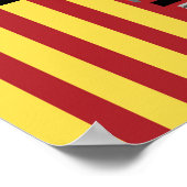 Rot gelb gestreifter Feuerwehrwagen Geburtstagspar Poster (Ecke)