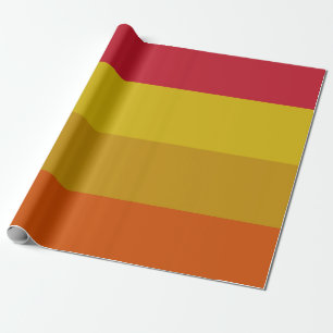 Rot, Gelb, Gold und Orange Streifen Geschenkpapier
