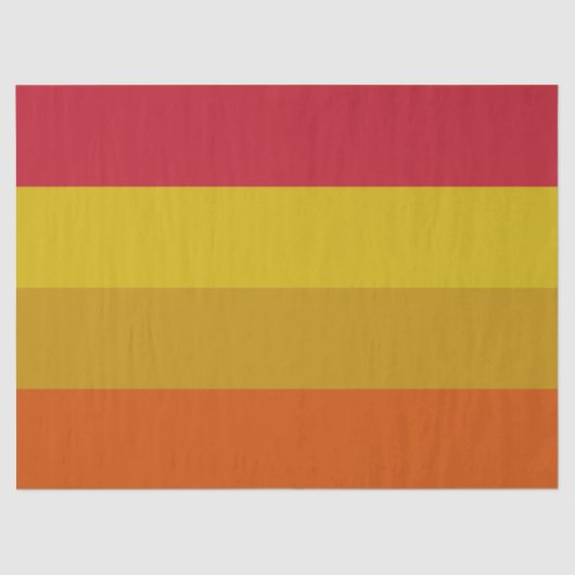 Rot, Gelb, Gold und Orange Streifen Seidenpapier (Vorderseite)