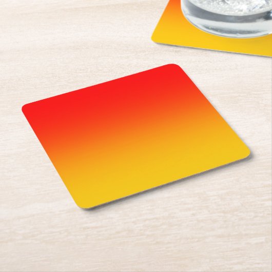 Rot-Gelb-Gradient Rechteckiger Pappuntersetzer (angewinkelt)