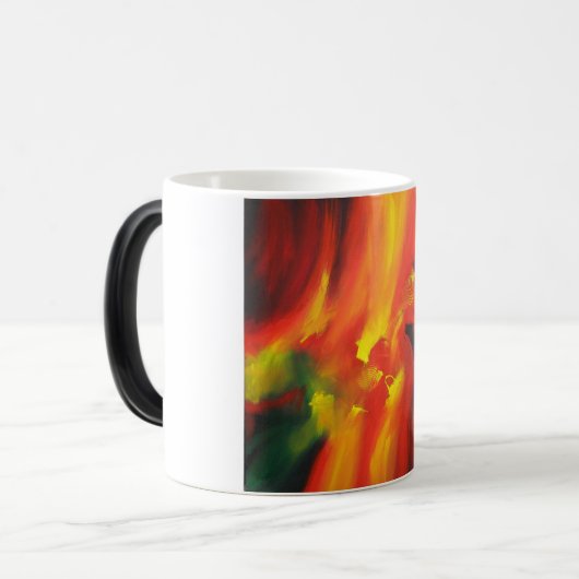 Rot-Gelb-Grün-Abstrakt-Expressionismus-Malerei Verwandlungstasse (Vorderseite Links)