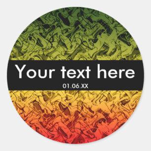 Rot-Gelb-Grün-Abstrakt-Kunst Rauchkleber Runder Aufkleber