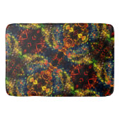 Rot-Gelb-Grün auf dunklem, Flower-Shredded-Papier? Badematte (Vorderseite)