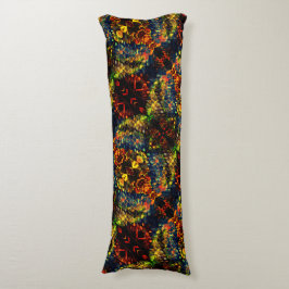 Rot-Gelb-Grün auf dunklem, Flower-Shredded-Papier? Seitenschläferkissen