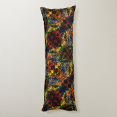 Rot-Gelb-Grün auf dunklem, Flower-Shredded-Papier? Seitenschläferkissen (Rückseite (Vertikal))