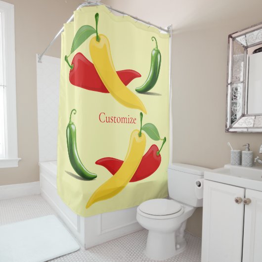 Rot-Gelb-Grün-Chili-Paprikaschoten Thunder_Cove Duschvorhang (Beispiel)