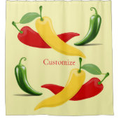 Rot-Gelb-Grün-Chili-Paprikaschoten Thunder_Cove Duschvorhang (Vorderseite)