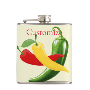 Rot-Gelb-Grün-Chili-Paprikaschoten Thunder_Cove Flachmann