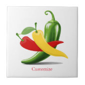 Rot-Gelb-Grün-Chili-Paprikaschoten Thunder_Cove Fliese (Vorderseite)