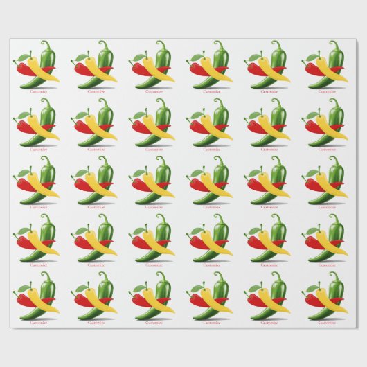 Rot-Gelb-Grün-Chili-Paprikaschoten Thunder_Cove Geschenkpapier (Flach)