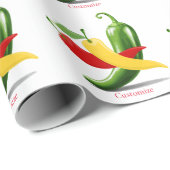 Rot-Gelb-Grün-Chili-Paprikaschoten Thunder_Cove Geschenkpapier (Rolleneckpunkt)