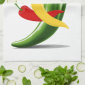 Rot-Gelb-Grün-Chili-Paprikaschoten Thunder_Cove Geschirrtuch (Gefaltet)