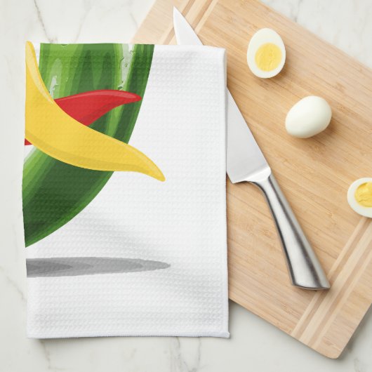 Rot-Gelb-Grün-Chili-Paprikaschoten Thunder_Cove Geschirrtuch (Viertel Falte)